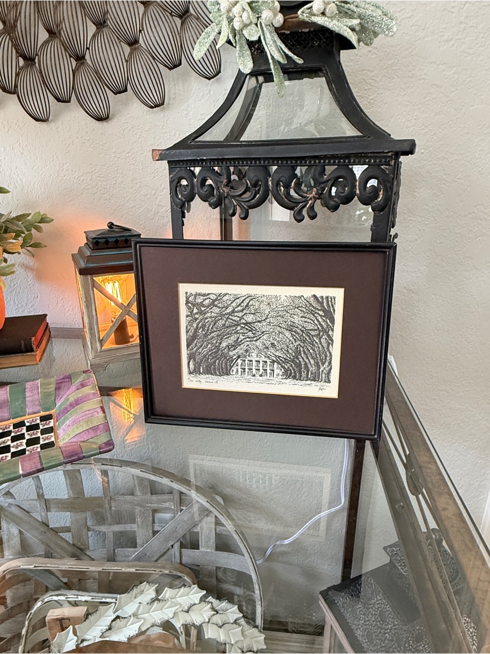 Vintage Oak Alley Plantation Giclée Print – Signed, Matted, Framed 8×10 - Picture 5 of 17